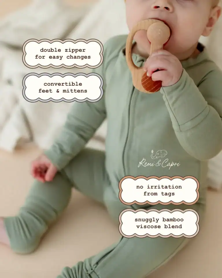 Remi & Capri ad: bamboo sleeper with four feature callouts